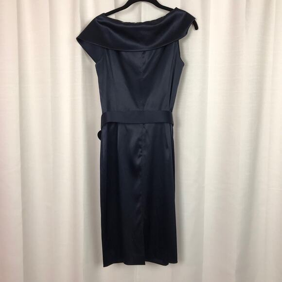 Ellen Tracy Navy Blue Satin Dress Sz.8 NWT - Picture 5 of 8